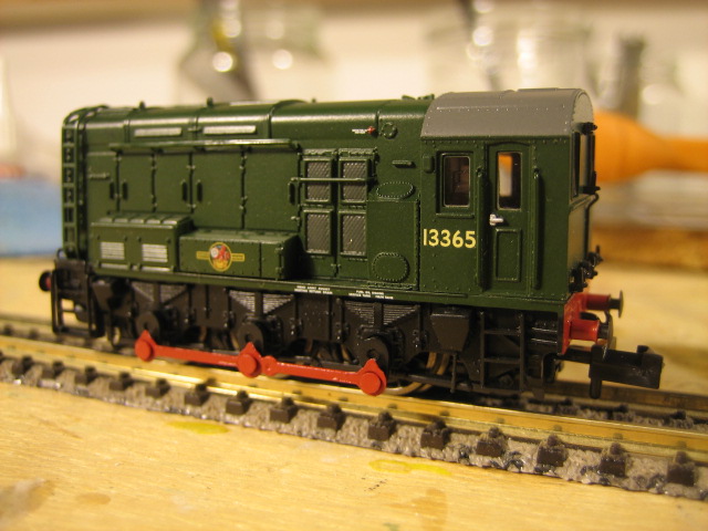 Class 08 diesel shunter 13365 in BR green with late crest
