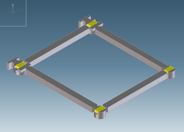 De seinen met de gele 0402 LEDs van achteren