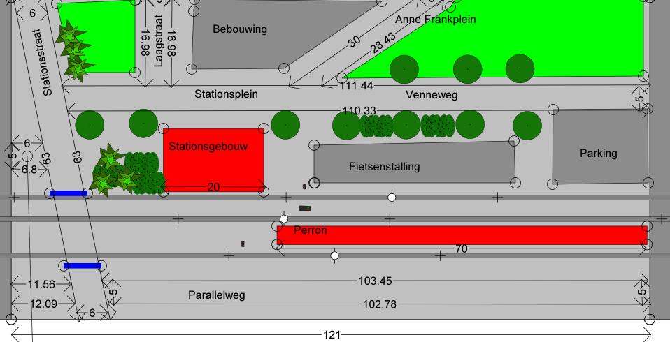 bouwplan modulebak 1 station Gilze-Rijen